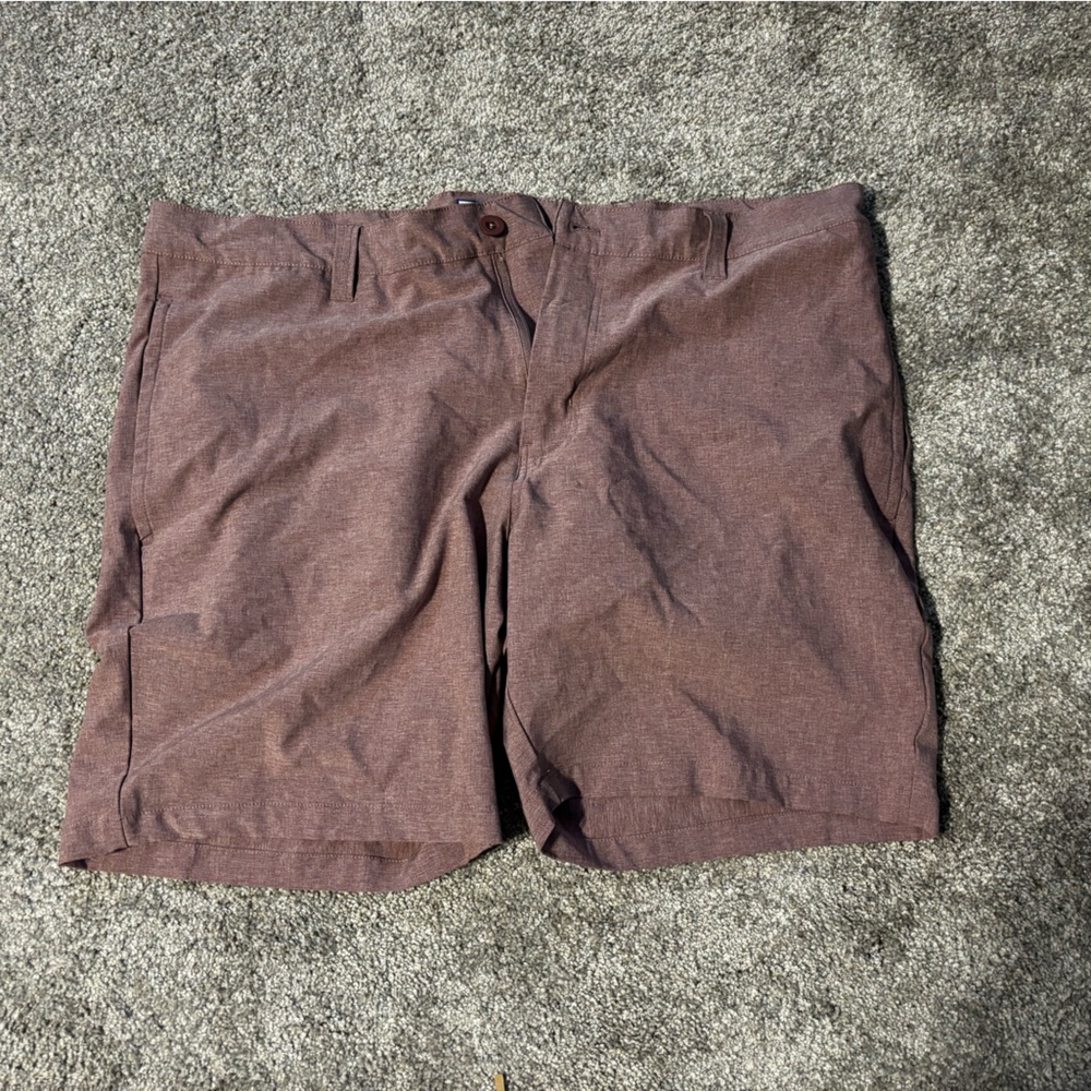 Men's Flat Front Shorts - Brown